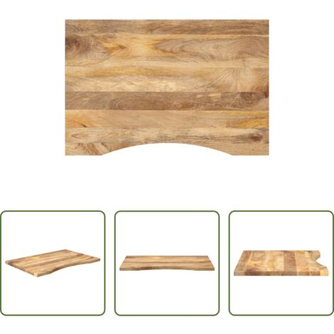 vidaXL Tavolo in legno -  Piano Scrivania con Curva 100x60x2,5cm Massello Grezzo di Mango