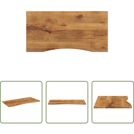 vidaXL Tavolo in legno -  Piano Scrivania con Curva 110x60x2,5cm Massello Grezzo di Mango