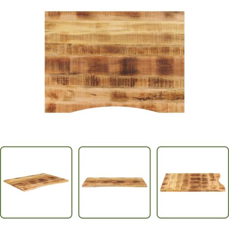 vidaXL Tavolo in legno -  Piano Scrivania con Curva 110x80x2,5cm Massello Grezzo di Mango