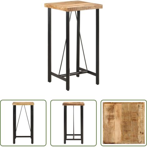 vidaXL Tavolo in legno -  Tavolino da Bar 55x55x107 cm Legno Massello di Mango e Ferro
