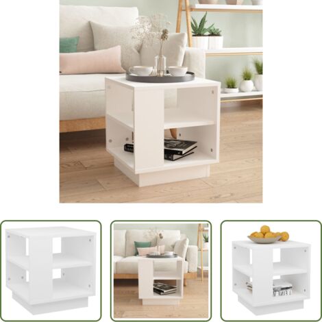vidaXL Tavolo in legno -  Tavolino da Salotto Bianco 40x40x43 cm in Legno Multistrato