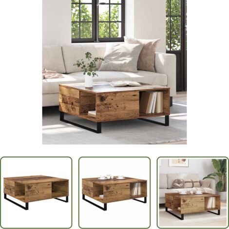 vidaXL Tavolo in legno -  Tavolino da salotto Legno vecchio 80 x 80 x 36,5 cm