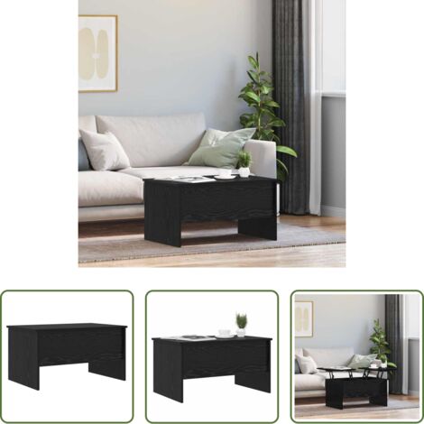 vidaXL Tavolo in legno -  Tavolino da salotto Rovere Nero 102 x 50,5 x 46,5 cm