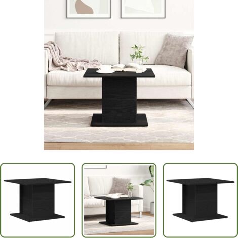 vidaXL Tavolo in legno -  Tavolino da salotto Rovere Nero 55,5 x 55,5 x 40 cm