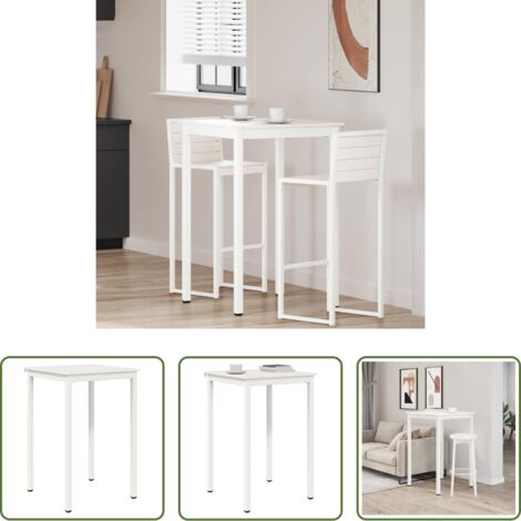 vidaXL Tavolo in legno -  Tavolo da bar Bianco 70 x 70 x 105 cm Pino massello