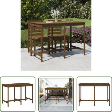 vidaXL Tavolo in legno -  Tavolo da Giardino Ambra 159,5x82,5x110cm Legno Massello Pino