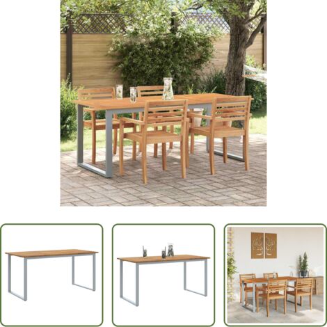 vidaXL Tavolo in legno -  Tavolo da Giardino Grigio 160 x 80 x 75 cm
