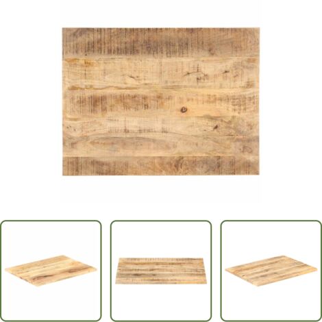 vidaXL Tavolo in legno tropicale -  Piano Tavolo in Legno Massello di Mango 25-27 mm 70x60 cm