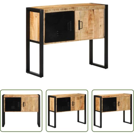 vidaXL Tavolo in mango grezzo -  Tavolo Consolle 90x35x75 cm in Legno Massello di Mango Grezzo