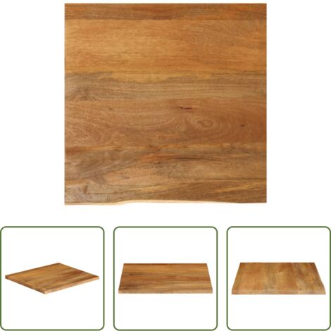 vidaXL Tavolo in mango -  Piano Tavolo Bordi Vivi 80x80x2,5 cm in Legno Massello di Mango