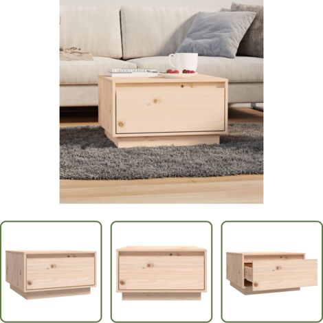 vidaXL Tavolo in pino -  Tavolino da Salotto 55x56x32 cm Legno Massello di Pino