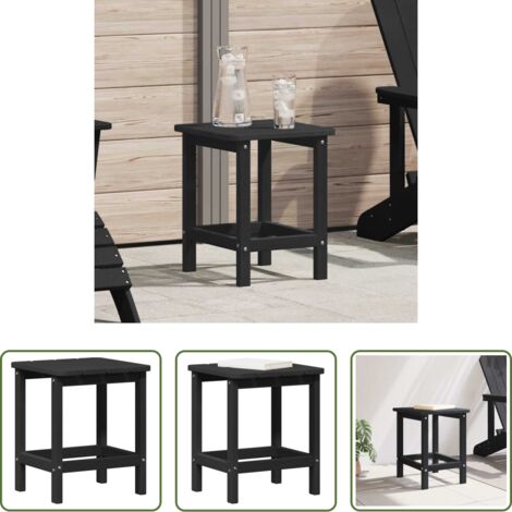 vidaXL Tavolo in polietilene -  Tavolo laterale Nero 38 x 38 x 46 cm Polietilene