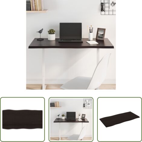 vidaXL Tavolo in rovere scuro -  Piano Tavolo Marrone Scuro 100x50x2 cm in Rovere Non Trattato