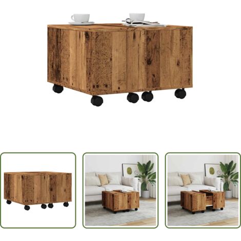vidaXL Tavolo in truciolato -  Tavolino da Salotto Legno Antico 60x60x38 cm Legno Multistrato