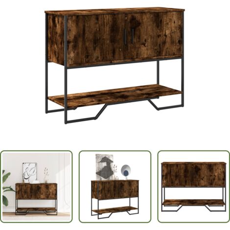 vidaXL Tavolo in truciolato -  Tavolo Consolle Rovere Fumo 100x35x74,5 cm in Truciolato