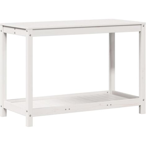 Tavolo Invaso VidaXL - Legno Massello Pino, 82,5x45x81 Cm | Bianco, Per Giardino O Terrazza