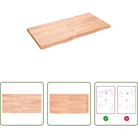 vidaXL Tavolo marrone -  Piano Tavolo Marrone 120x60x(2-4) cm Massello Rovere Trattato