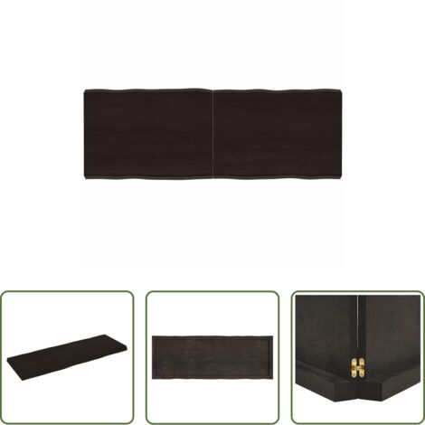 vidaXL Tavolo marrone scuro -  Piano Tavolo Marrone Scuro 140x50x(2-6)cm Rovere Non Trattato