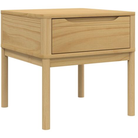vidaXL Tavolo per Lampada FLORO 55x55x54 cm Marrone Cera Legno di Pino