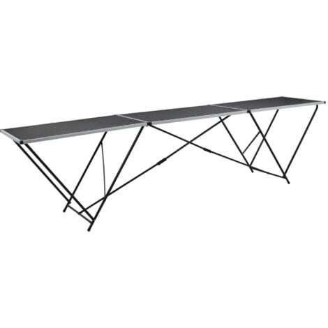 vidaXL Tavolo Pieghevole per Carta da Parati MDF Alluminio 300x60x78cm
