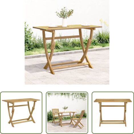 vidaXL Tavolo pieghevole -  Tavolo da Giardino Pieghevole 110x55x75cm Legno Massello Acacia