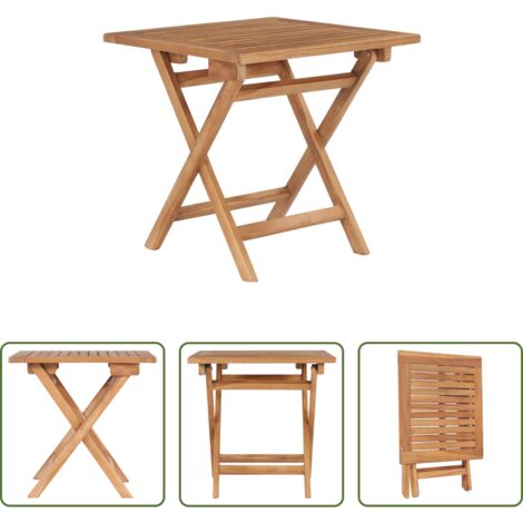 vidaXL Tavolo pieghevole - Tavolo da Giardino Pieghevole 45x45x45 cm in Legno di Teak