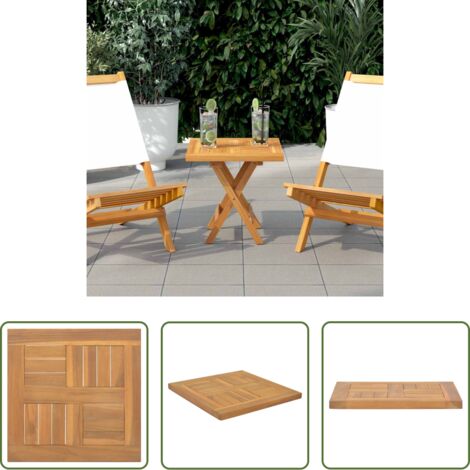 vidaXL Tavolo quadrato -  Piano Tavolo Quadrato 40x40x2,5 cm in Legno Massello di Teak