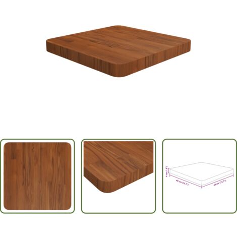 vidaXL Tavolo quadrato -  Piano Tavolo Quadrato Marrone Scuro 40x40x4cm Rovere Trattato