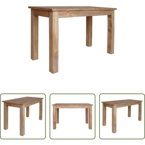 vidaXL Tavolo rustico -  Tavolo da Pranzo in Legno Massello di Mogano 120x60x77 cm
