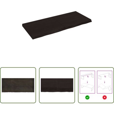 vidaXL Tavolo sostitutivo -  Piano Tavolo Marrone 140x60x(2-6) cm Rovere Massello Trattato