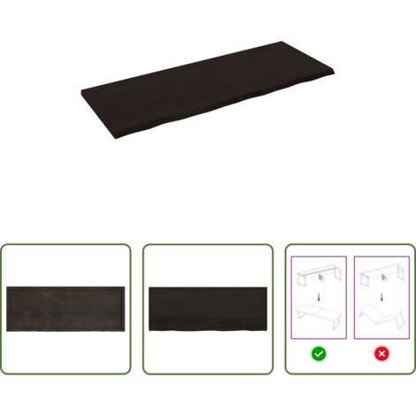 vidaXL Tavolo sostitutivo -  Piano Tavolo Marrone 160x60x(2-4) cm Rovere Massello Trattato