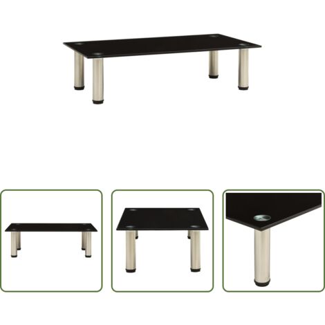 vidaXL Tavolo TV - 322761  TV Stand Black 60x35x17 cm Tempered Glass