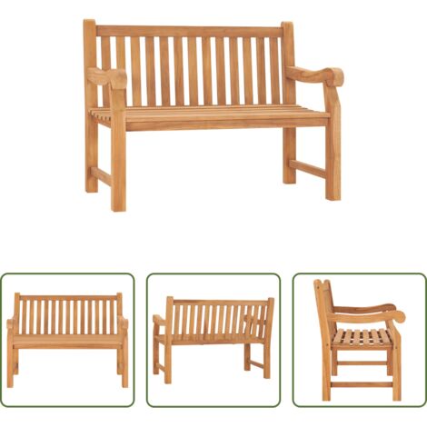 vidaXL Teak -  Panchina da Giardino 114 cm in Legno Massello di Teak