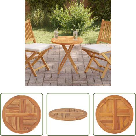 vidaXL Teca -  Superficie de mesa redonda madera maciza de teca 2,5 cm 60 cm