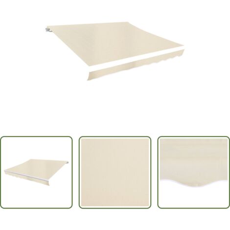 vidaXL Tela da sole -  Tenda Parasole in Tela Crema 4x3m (Telaio non Incluso)