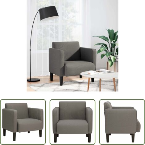 vidaXL Tela de pana -  Sillón con reposabrazos gris claro 54 cm tejido de pana