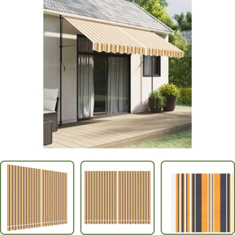 vidaXL Tela de repuesto -  Tela de repuesto de toldo rayas de colores 3,5x2,5 m