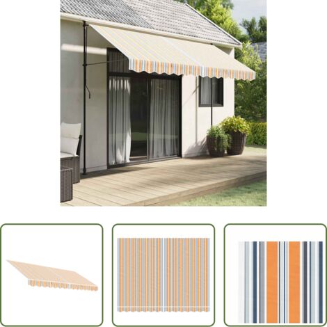 vidaXL Tela de repuesto -  Tela de repuesto de toldo rayas de colores 3,5x2,5 m