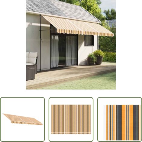 vidaXL Tela de repuesto -  Tela de repuesto de toldo rayas de colores 4,5x3 m