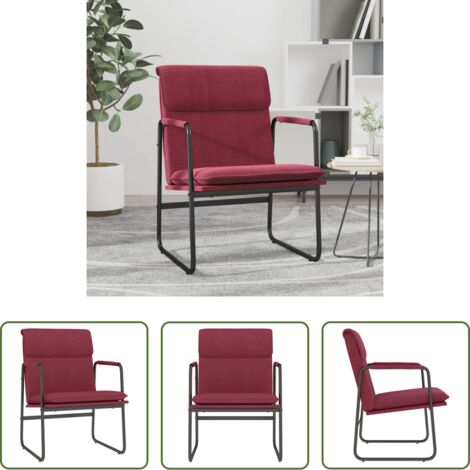 vidaXL Tela -  Sillón de relax tela rojo tinto 55x64x80 cm