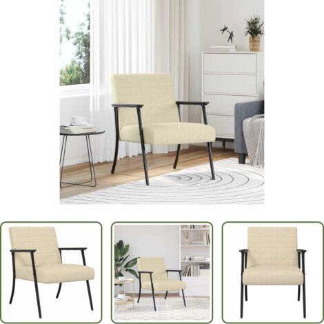 vidaXL Tela suave -  sillón Crema 59 x 75 x 78 cm tela