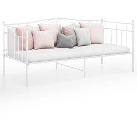 vidaXL Telaio Divano Letto Bianco in Metallo 90x200 cm