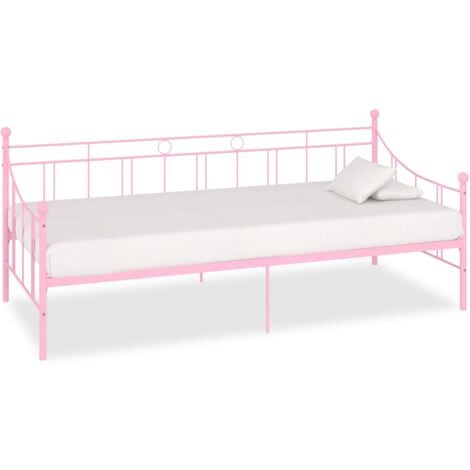 vidaXL Telaio Divano Letto Rosa in Metallo 90x200 cm