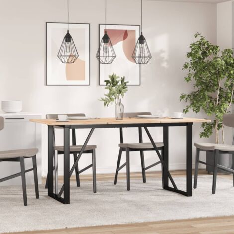 vidaXL Telaio Gambe a O per Tavolo da Pranzo 120x60x73 cm in Acciaio