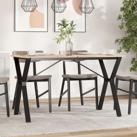 vidaXL Telaio Gambe a Y per Tavolo da Pranzo 120x60x73 cm in Acciaio