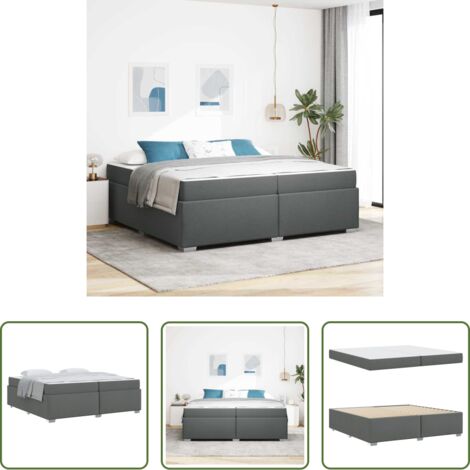 vidaXL Telaio in legno -  Struttura del letto Grigio scuro 200 x 200 cm Tessuto