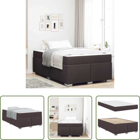 vidaXL Telaio in legno -  Struttura del letto Marrone Scuro 120 x 200 cm Tessuto