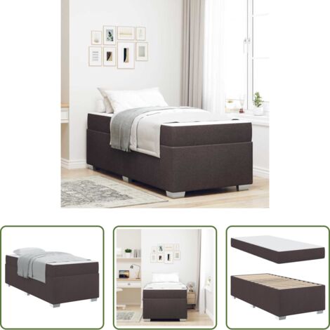 vidaXL Telaio in legno -  Struttura del letto Marrone Scuro 90 x 190 cm Tessuto