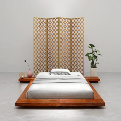 vidaXL Telaio Letto Futon senza Materasso in Legno Massello 100x200cm