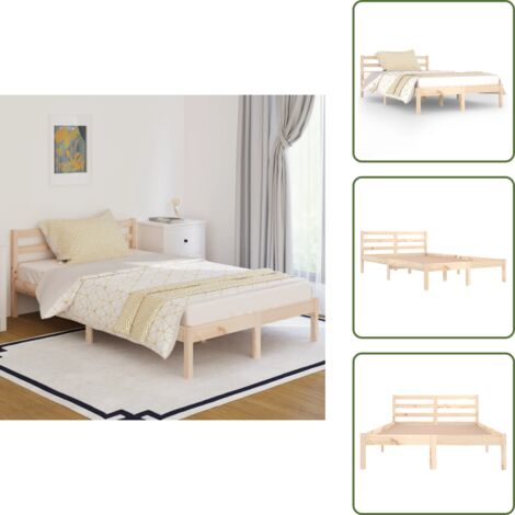 vidaXL Telaio Letto in Legno Massello di Pino 120x200 cm